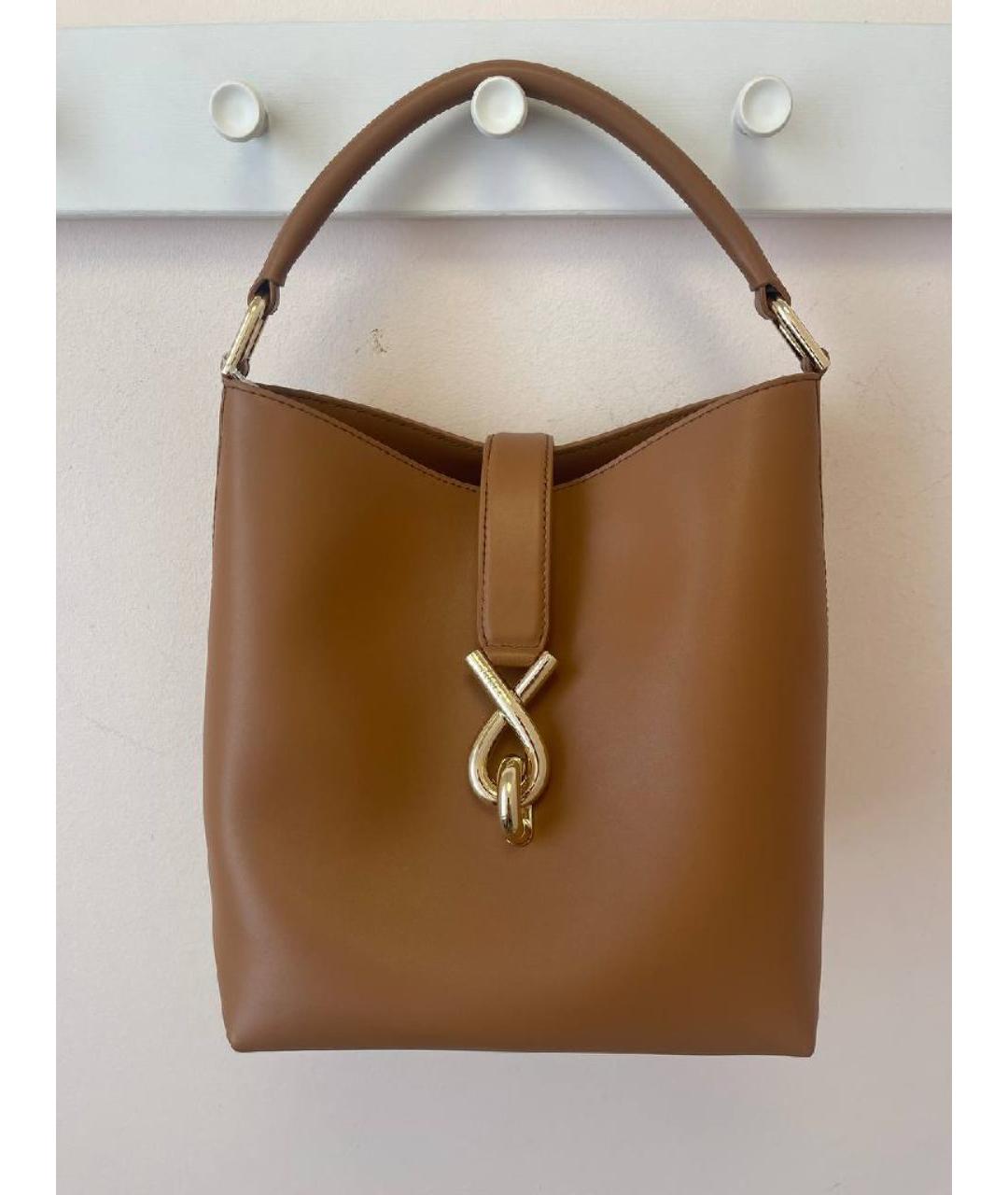 FURLA Коричневая кожаная сумка тоут, фото 4