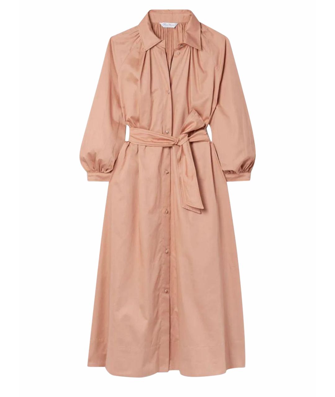 MAX MARA Коралловое хлопковое повседневное платье, фото 1