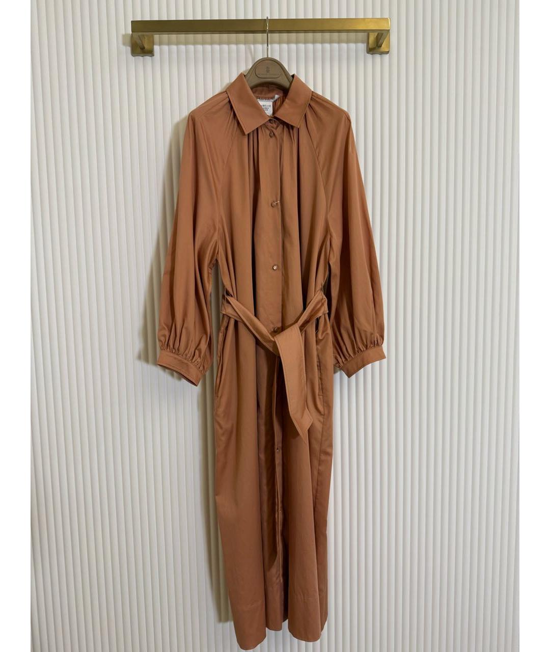 MAX MARA Коралловое хлопковое повседневное платье, фото 2