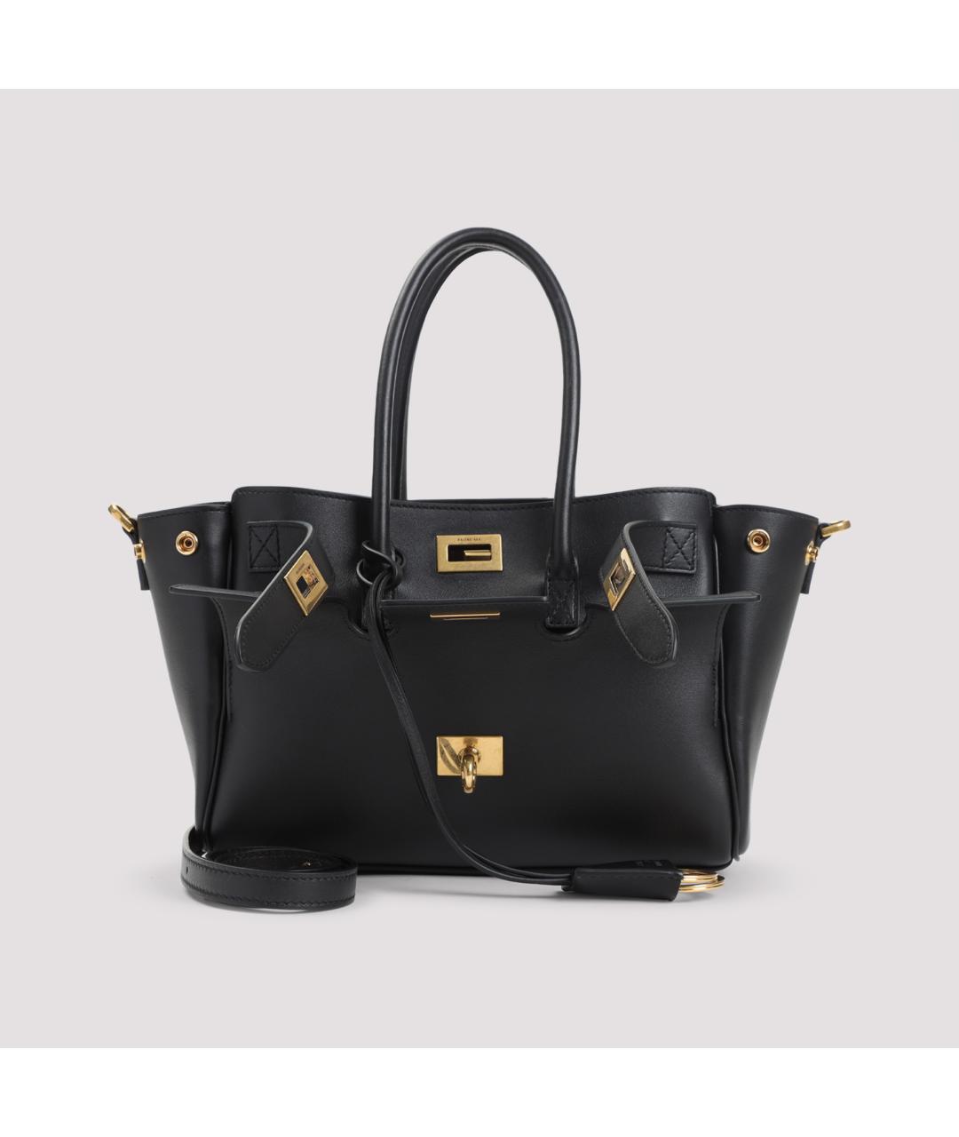 BALENCIAGA Черная кожаная сумка тоут, фото 2