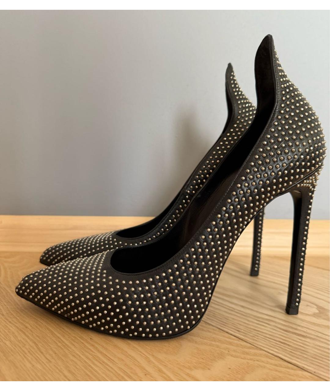 SAINT LAURENT Черные кожаные туфли, фото 8