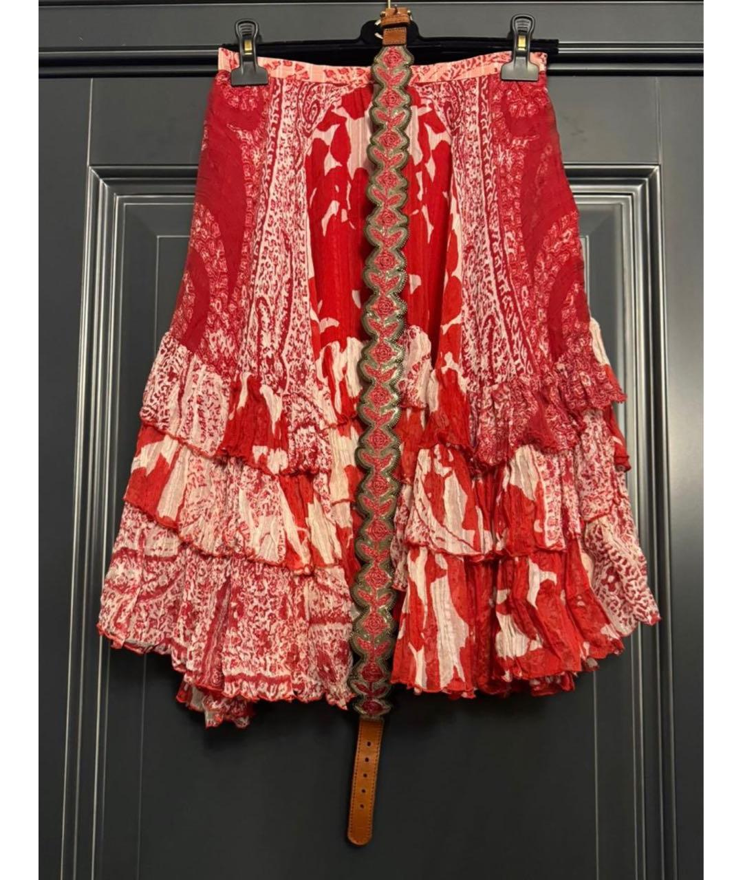 ETRO Красная юбка миди, фото 4