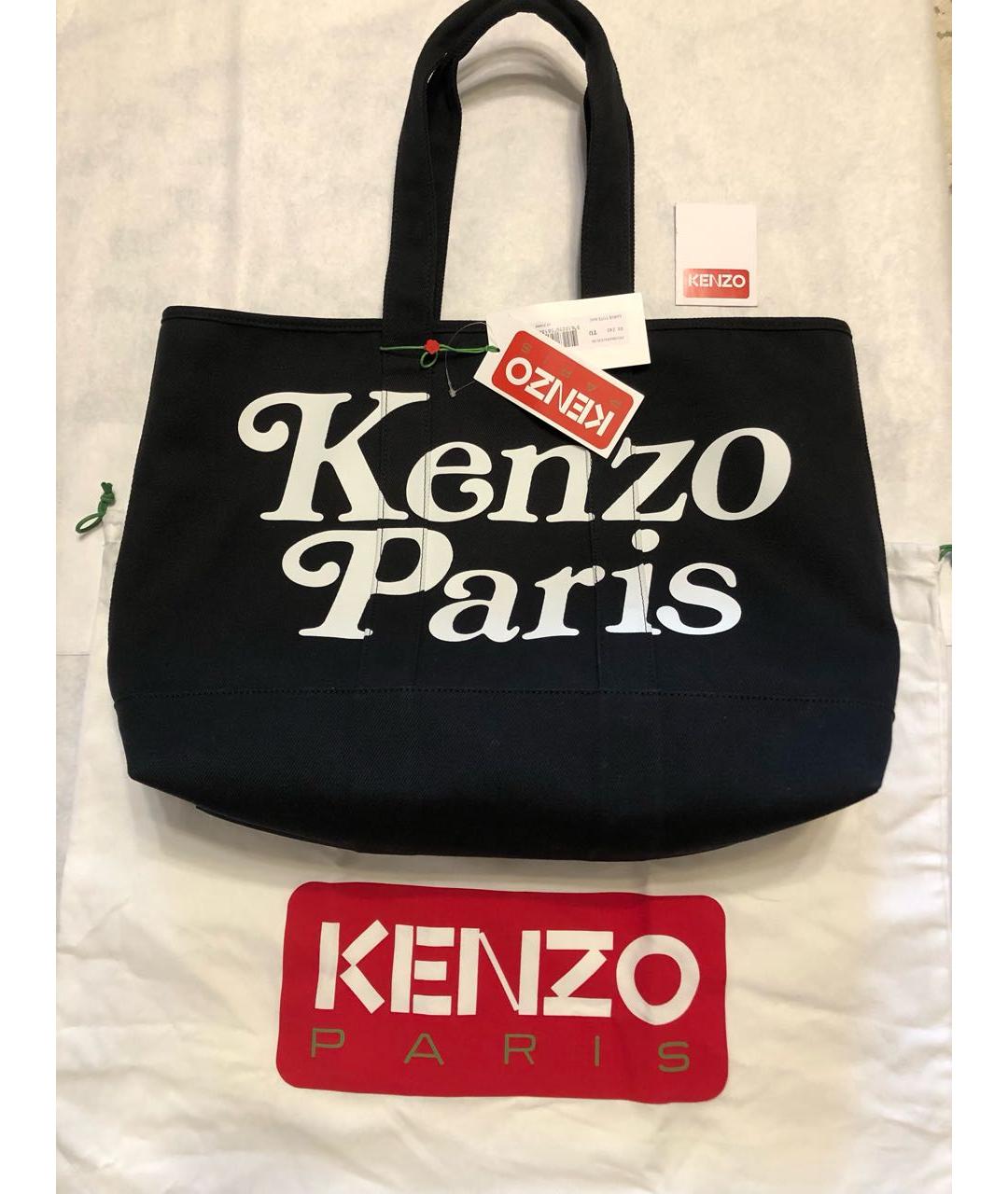 KENZO Черная хлопковая пляжная сумка, фото 7