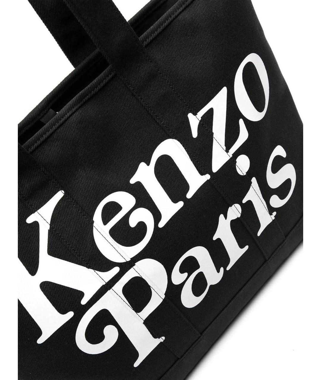 KENZO Черная хлопковая пляжная сумка, фото 2