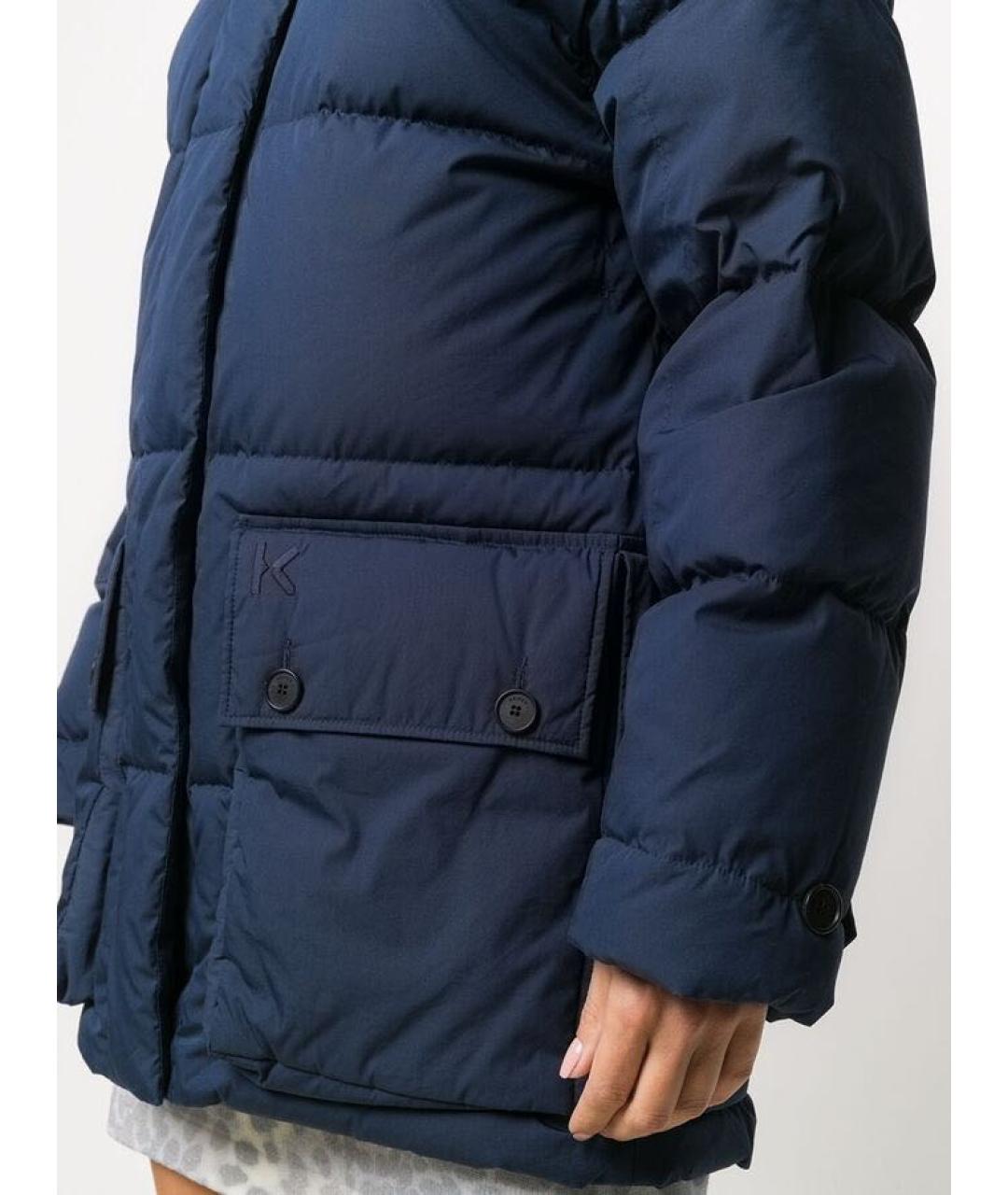 KENZO Темно-синяя полиэстеровая парка, фото 5