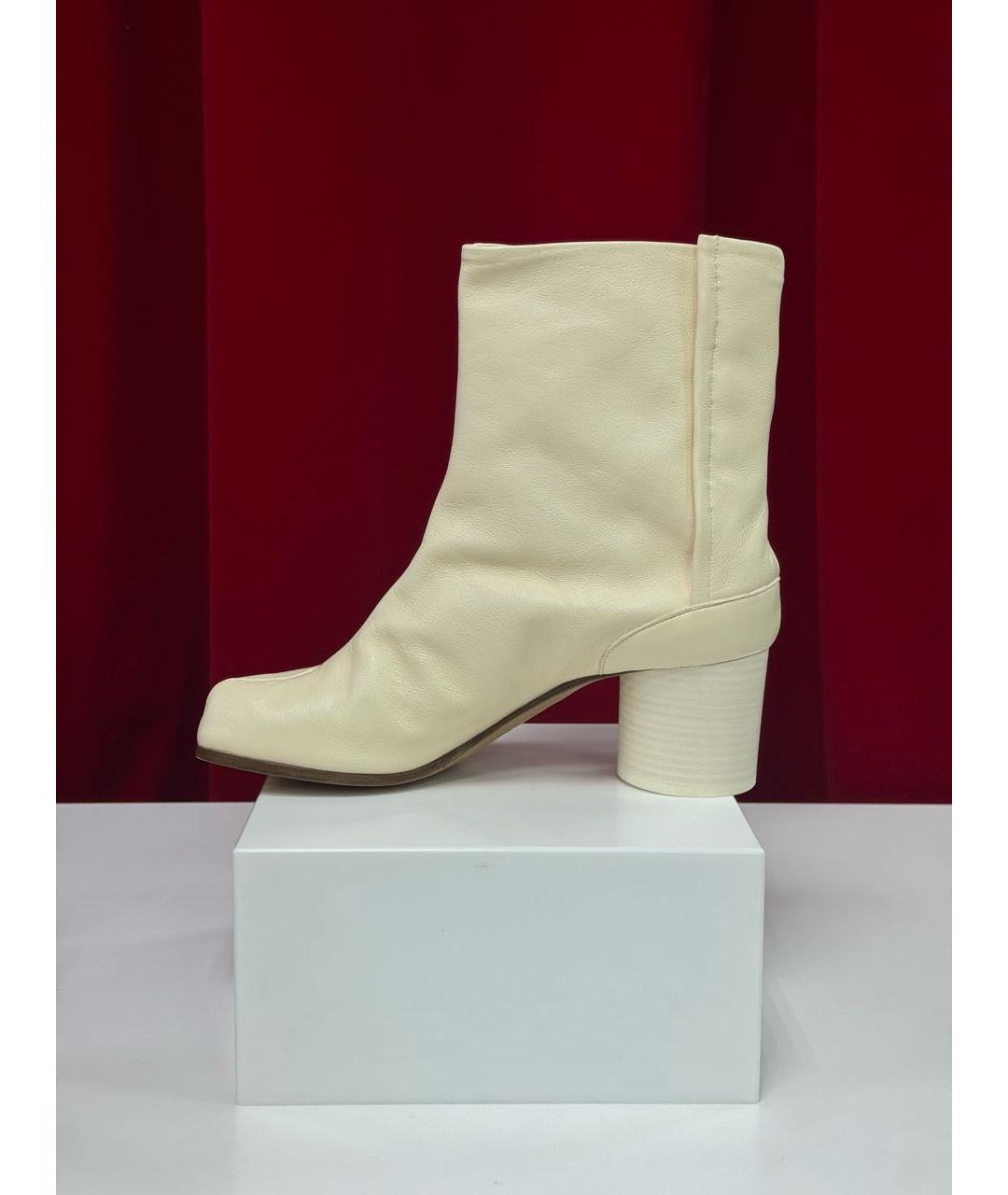 MAISON MARGIELA Бежевые кожаные сапоги, фото 2
