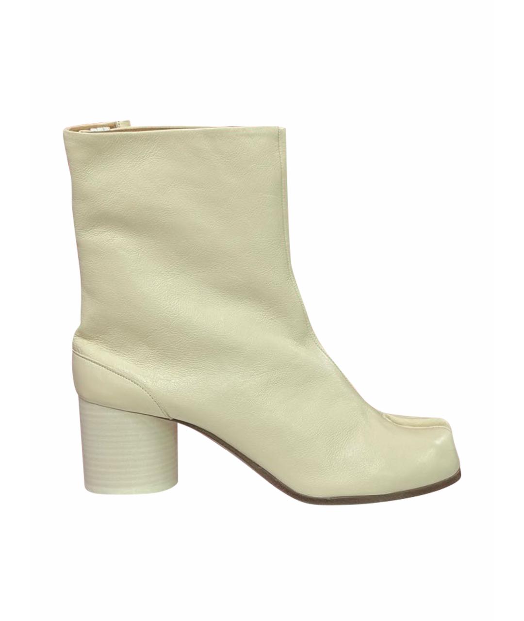 MAISON MARGIELA Бежевые кожаные сапоги, фото 1