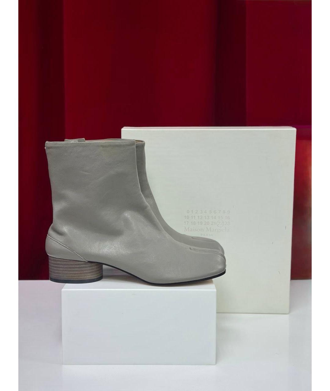 MAISON MARGIELA Серые кожаные сапоги, фото 8
