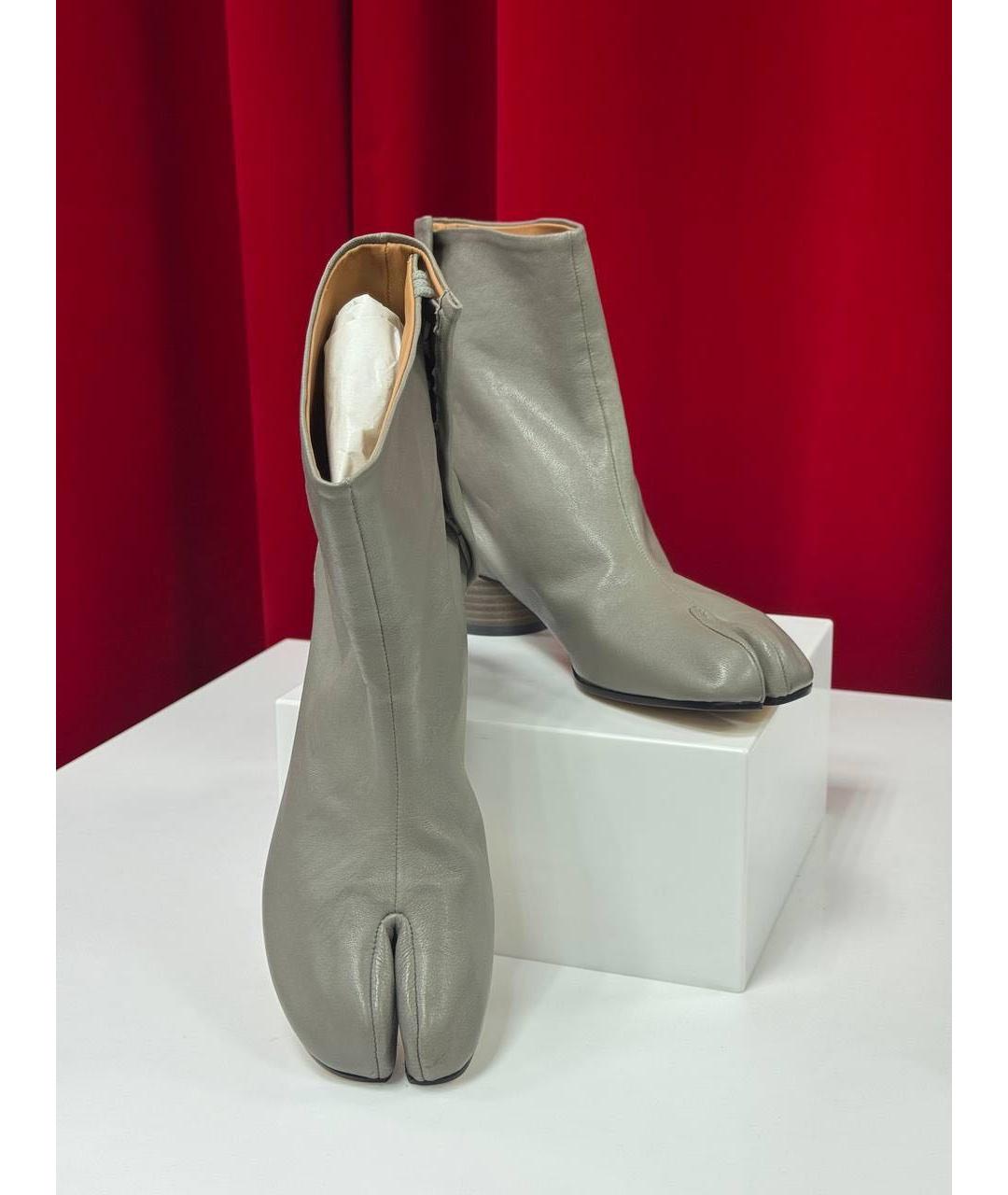 MAISON MARGIELA Серые кожаные сапоги, фото 7