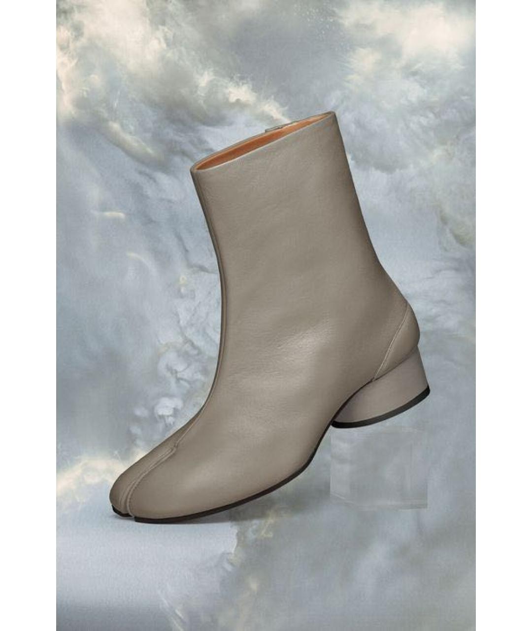 MAISON MARGIELA Серые кожаные сапоги, фото 2