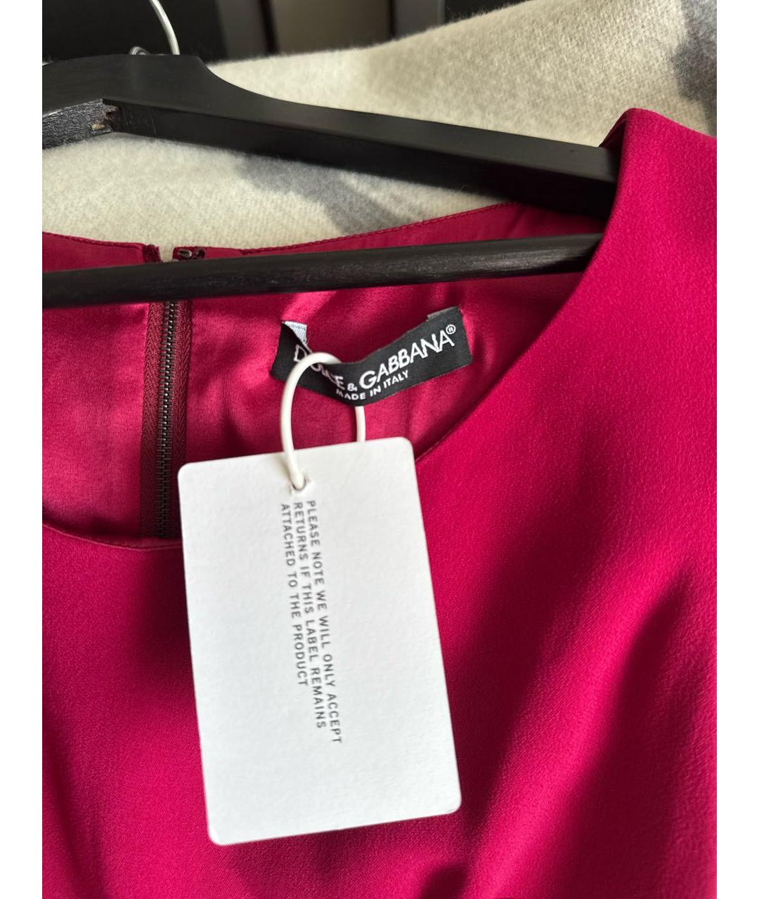 DOLCE&GABBANA Фуксия хлопко-эластановое повседневное платье, фото 2