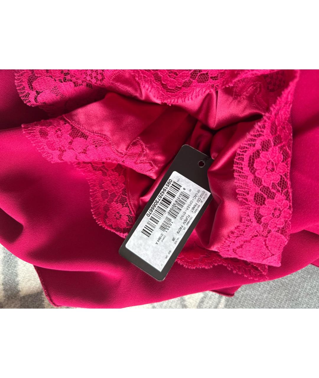 DOLCE&GABBANA Фуксия хлопко-эластановое повседневное платье, фото 4