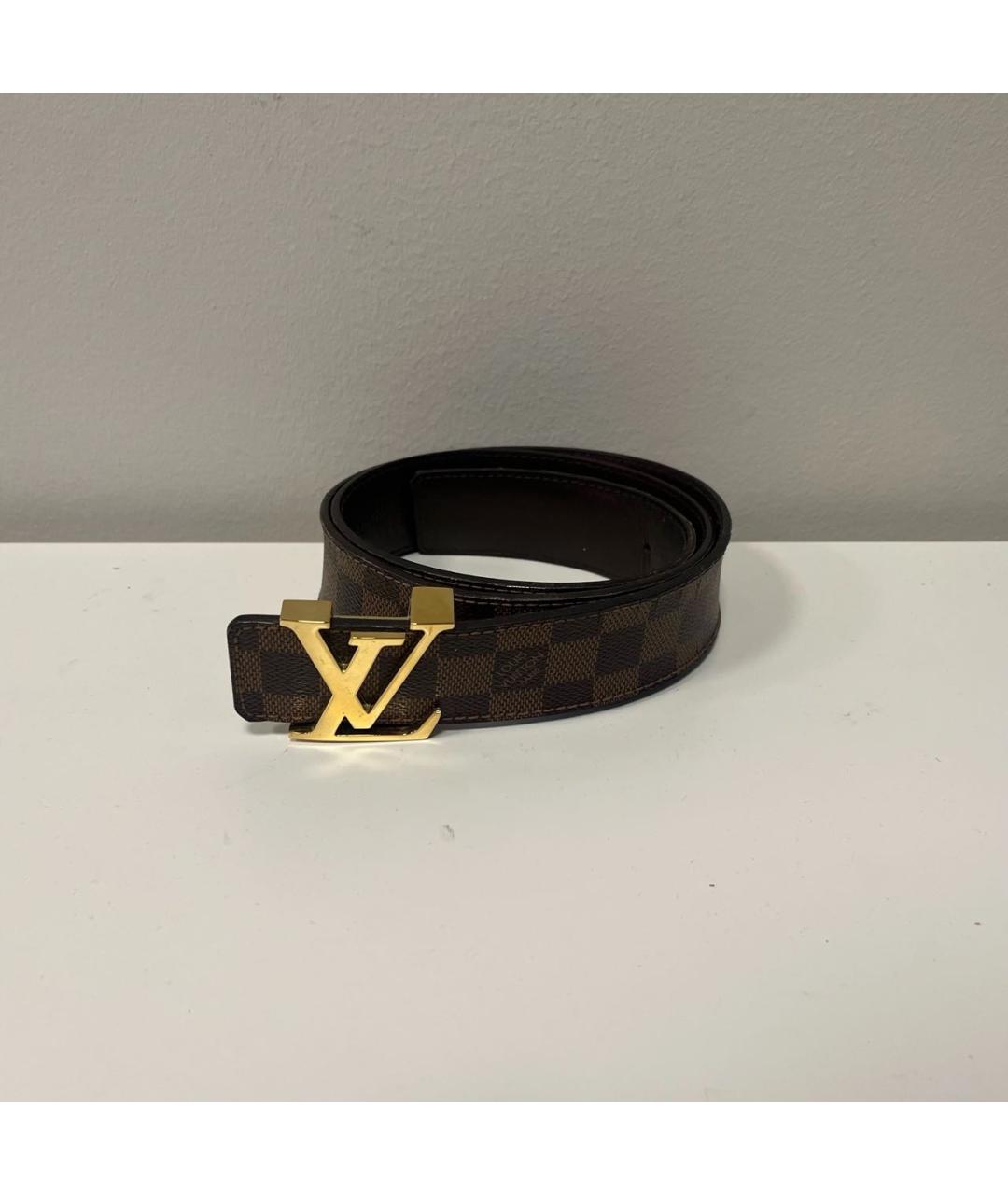 LOUIS VUITTON Коричневый кожаный ремень, фото 7
