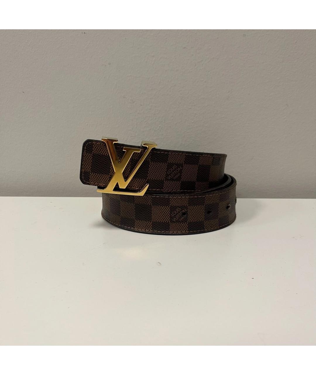 LOUIS VUITTON Коричневый кожаный ремень, фото 8