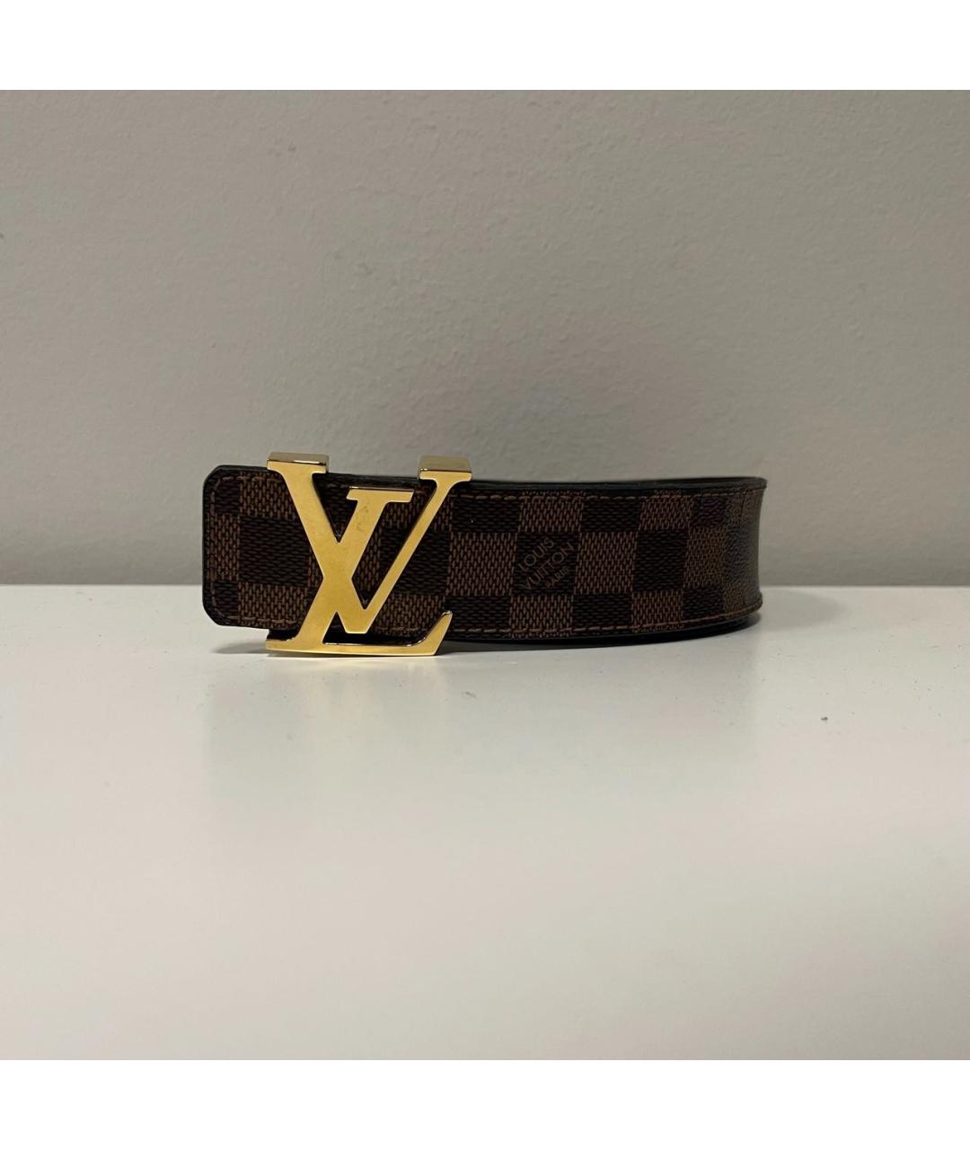 LOUIS VUITTON Коричневый кожаный ремень, фото 6