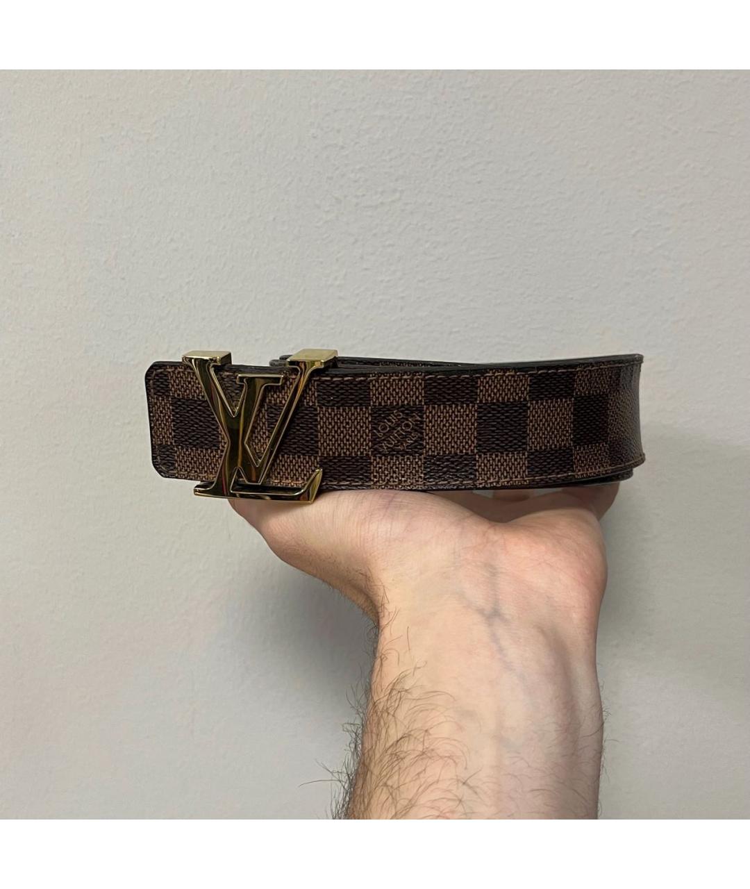 LOUIS VUITTON Коричневый кожаный ремень, фото 5