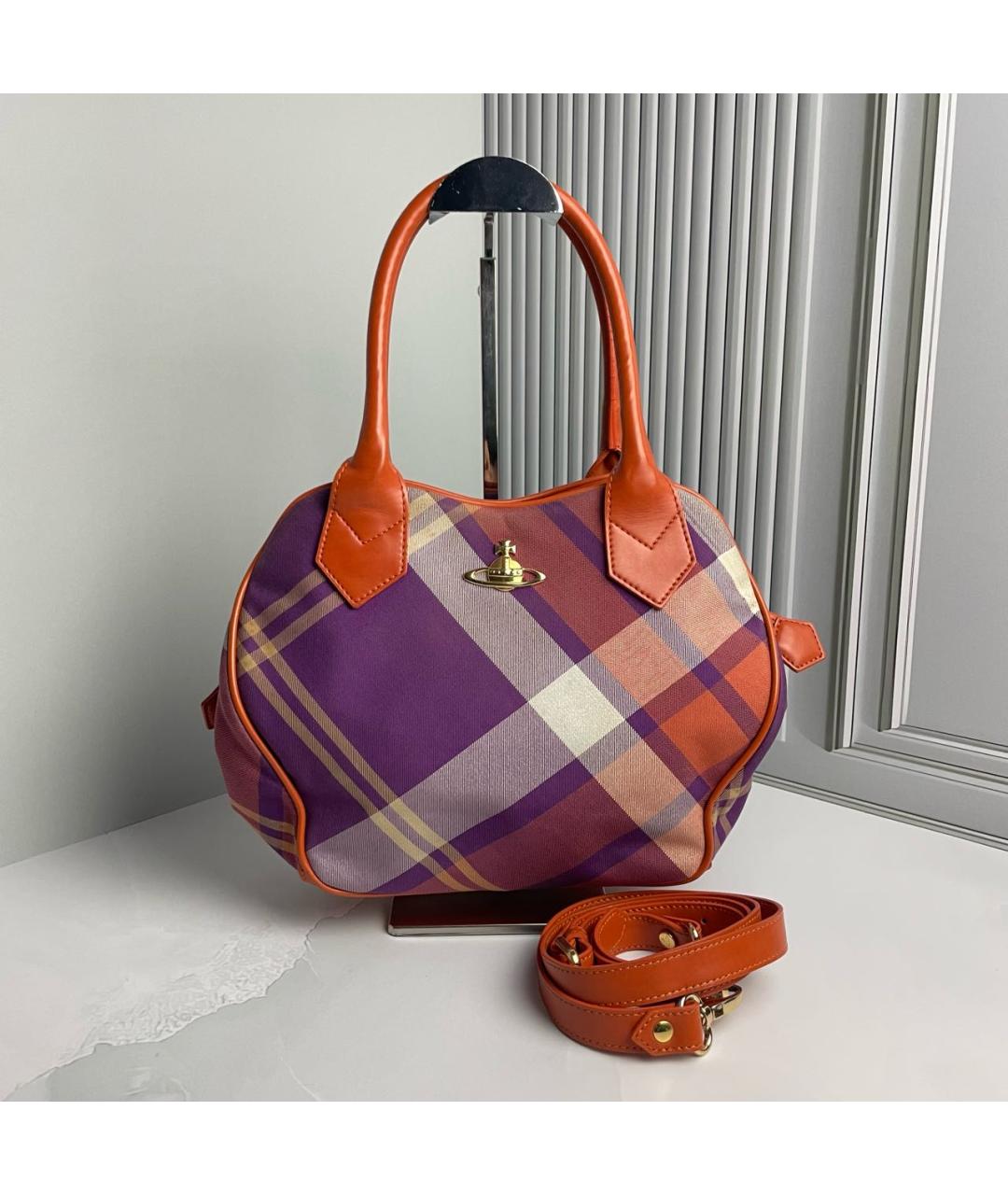 VIVIENNE WESTWOOD Оранжевая сумка с короткими ручками, фото 8