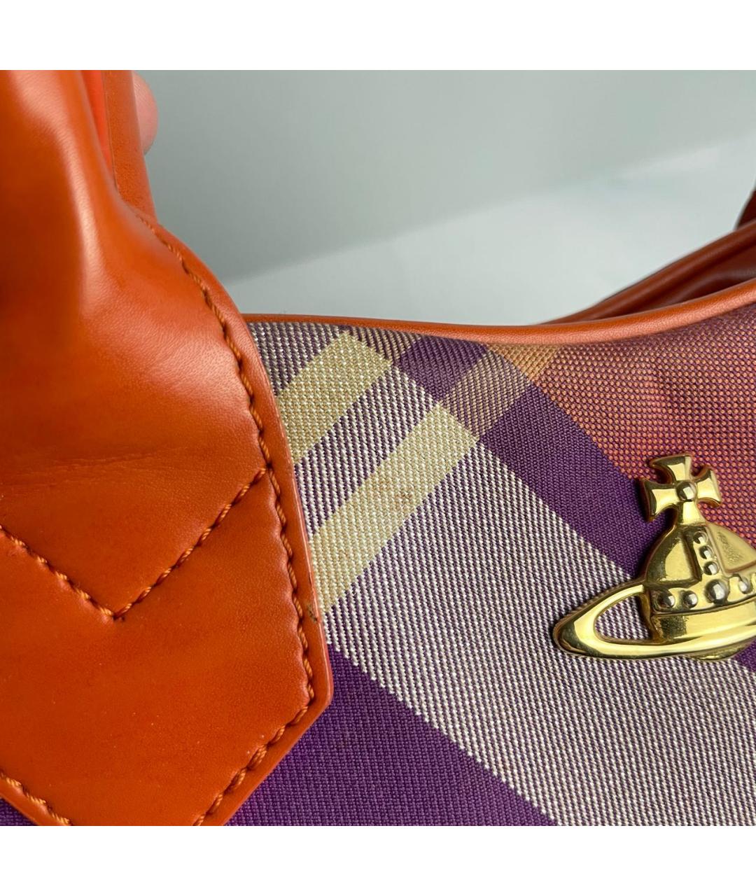 VIVIENNE WESTWOOD Оранжевая сумка с короткими ручками, фото 5