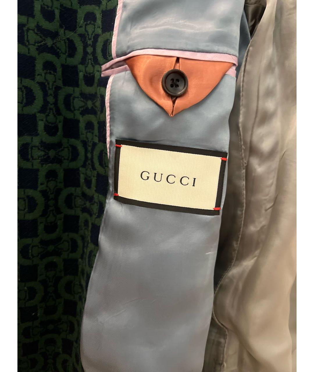 GUCCI Зеленый хлопковый пиджак, фото 6