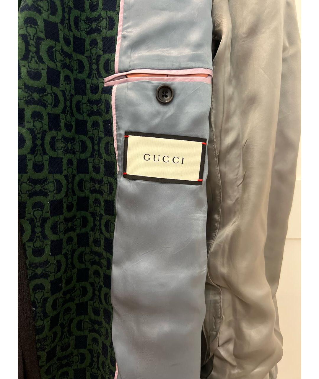 GUCCI Зеленый хлопковый пиджак, фото 5