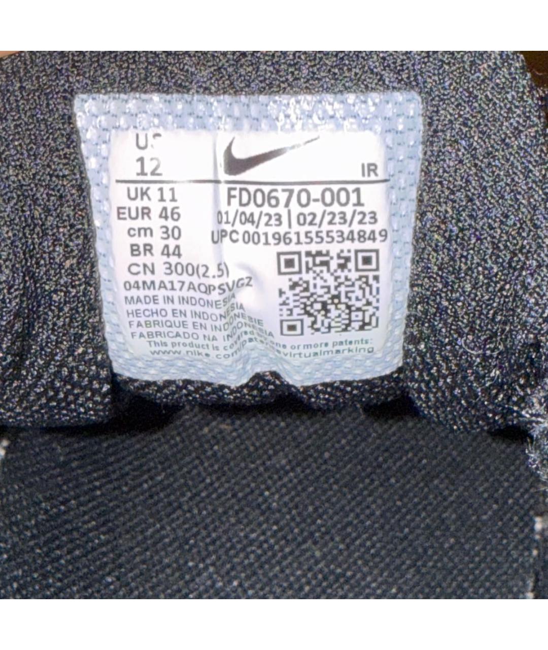 NIKE Черные текстильные низкие кроссовки / кеды, фото 4