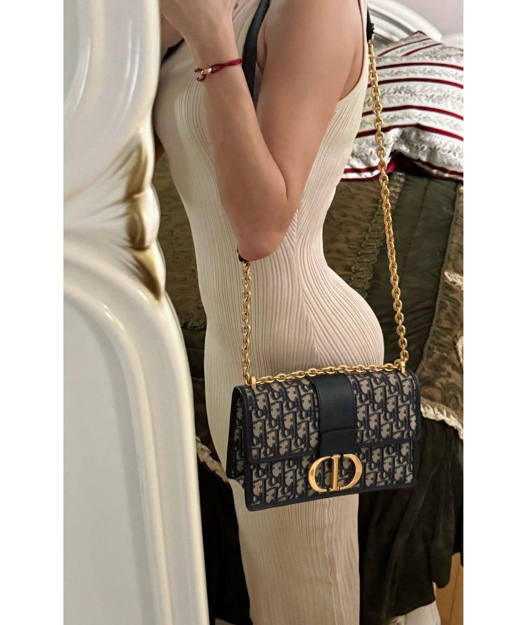 CHRISTIAN DIOR Синяя жаккардовая сумка через плечо, фото 6