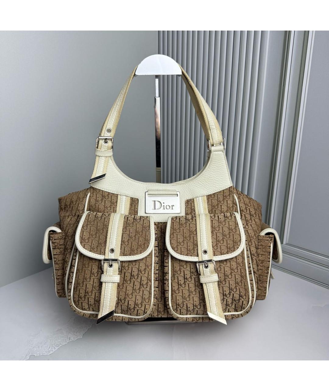 CHRISTIAN DIOR Бирюзовая кожаная сумка с короткими ручками, фото 9
