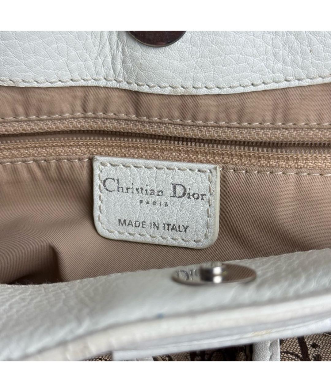 CHRISTIAN DIOR Бирюзовая кожаная сумка с короткими ручками, фото 7