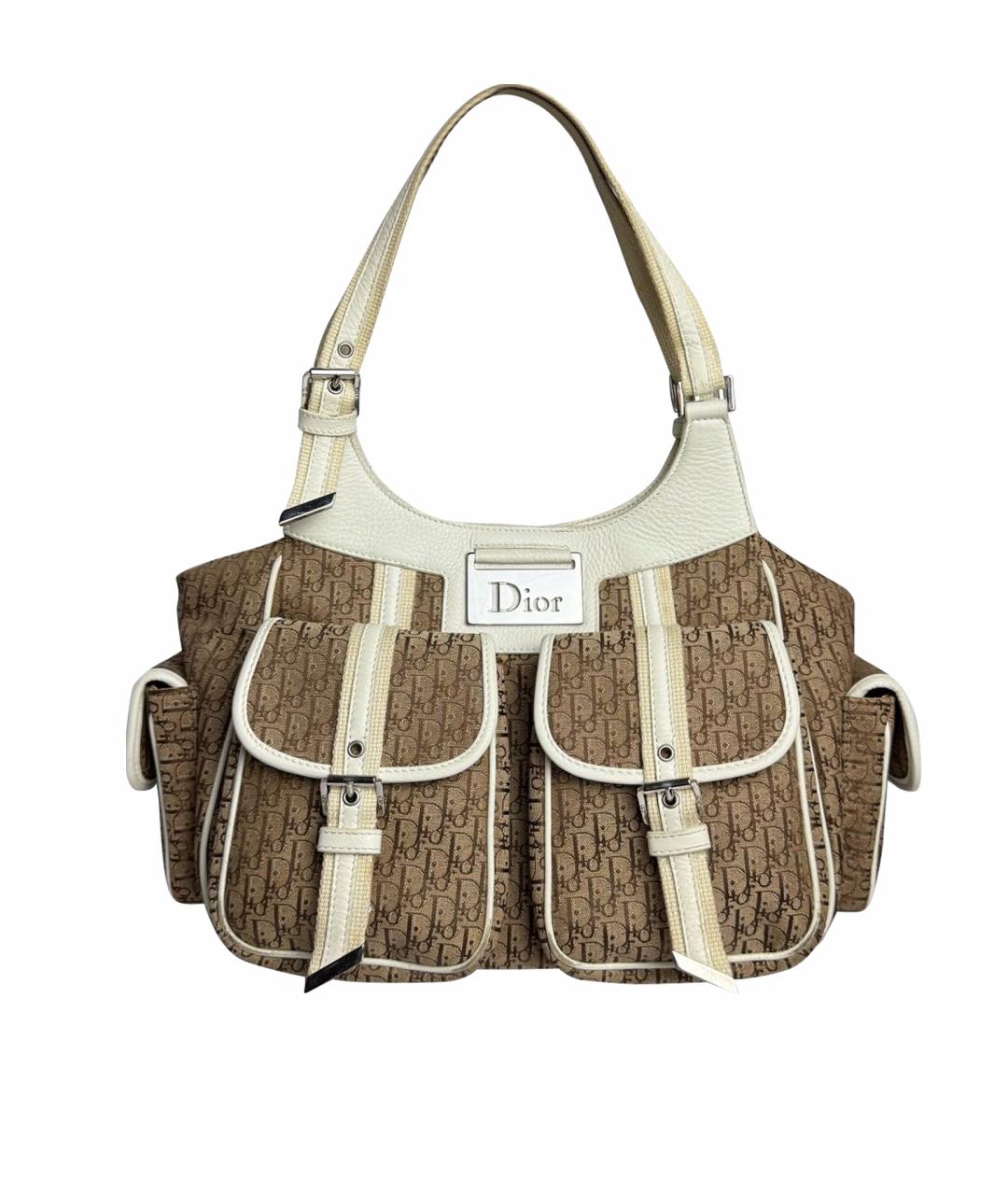 CHRISTIAN DIOR Бирюзовая кожаная сумка с короткими ручками, фото 1