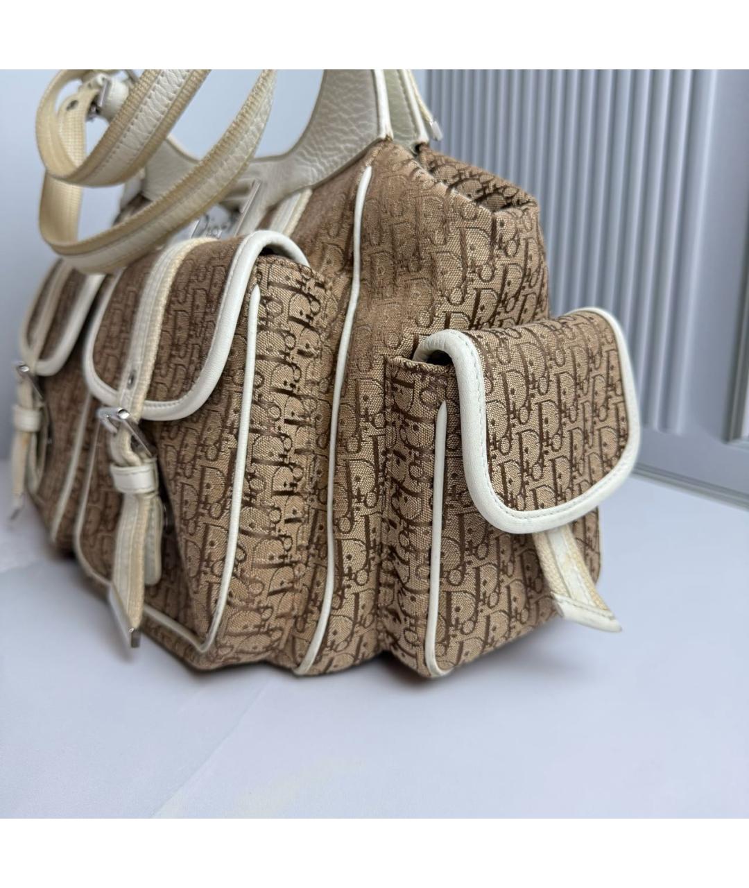 CHRISTIAN DIOR Бирюзовая кожаная сумка с короткими ручками, фото 4