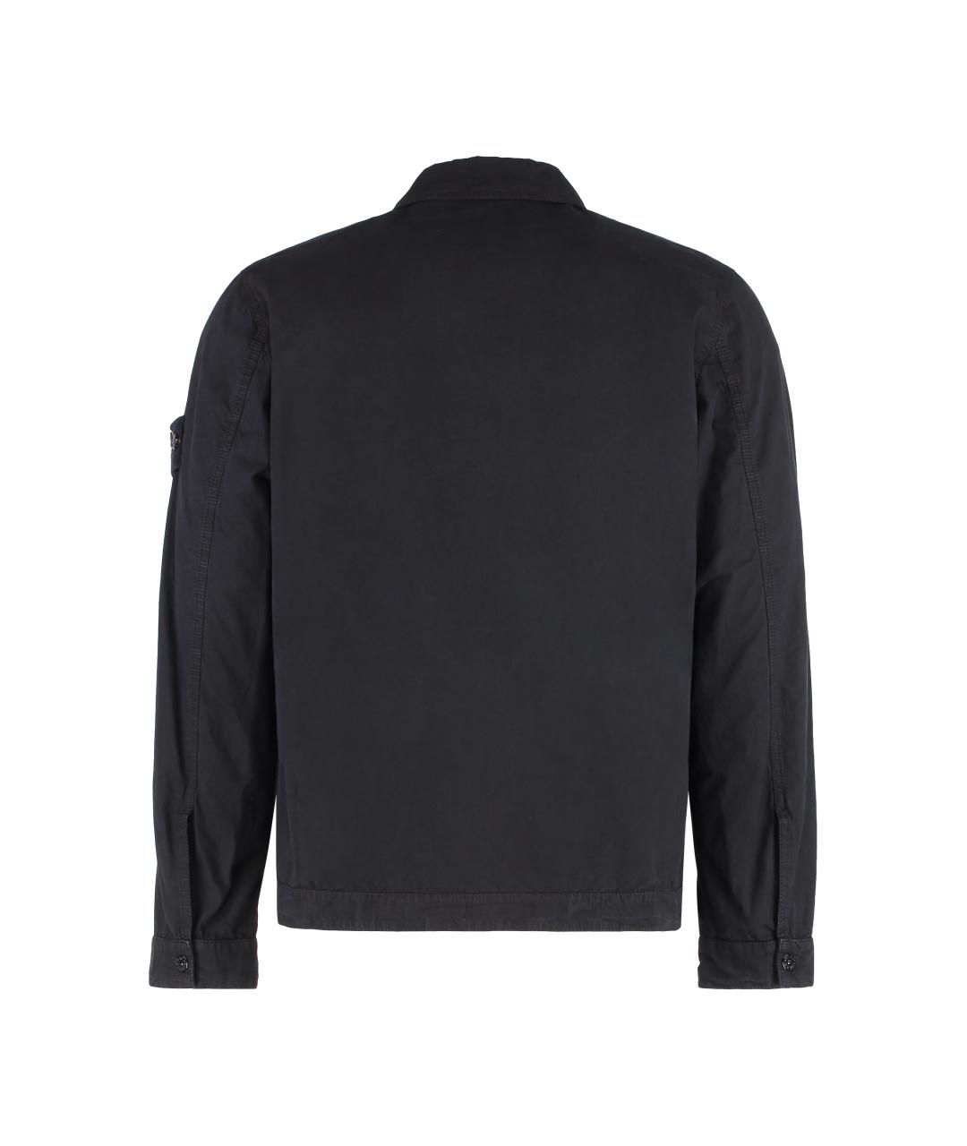 STONE ISLAND Черная хлопковая куртка, фото 3