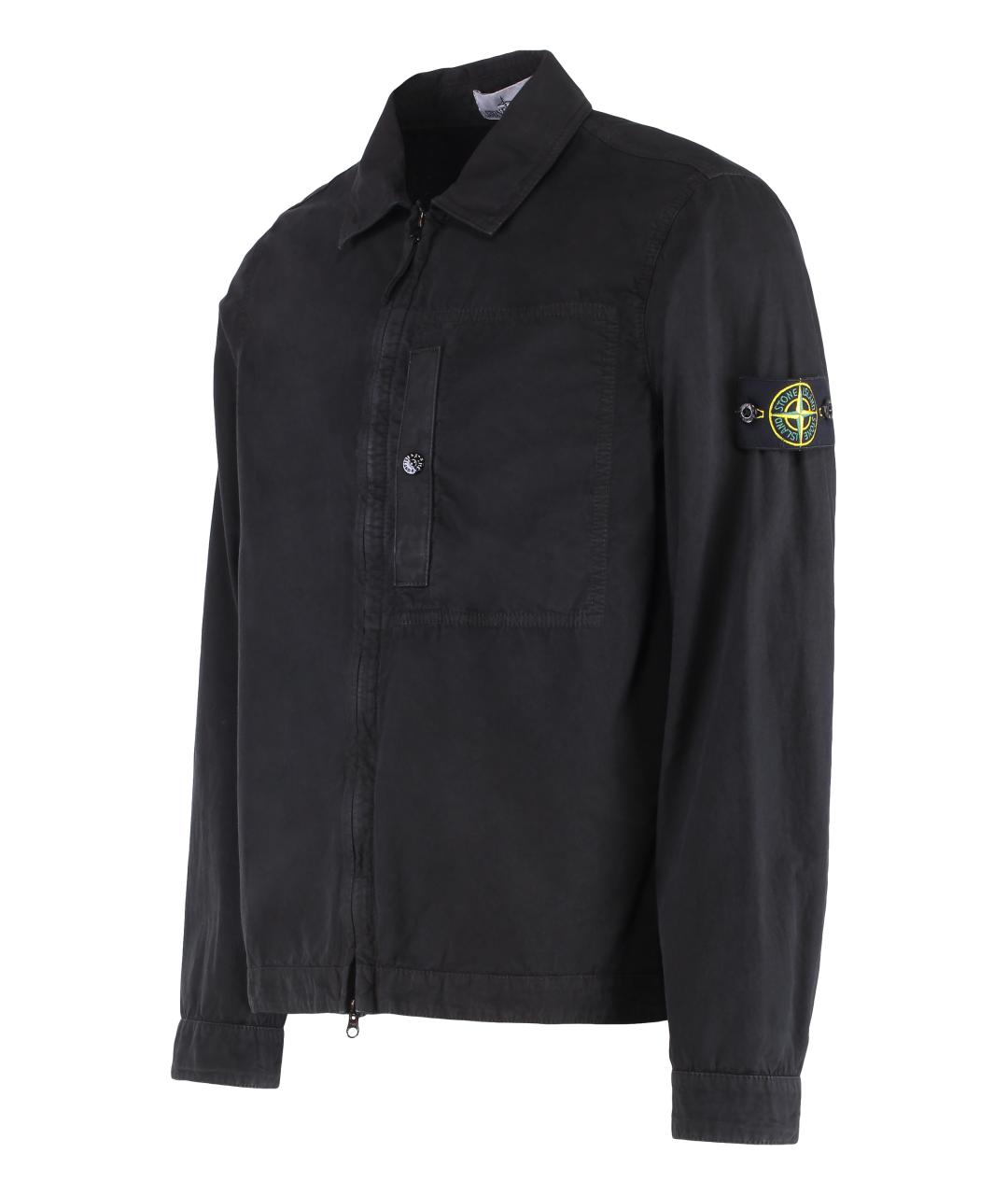 STONE ISLAND Черная хлопковая куртка, фото 2