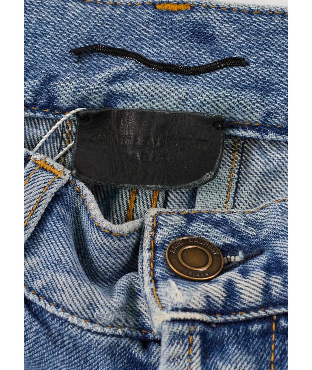 SAINT LAURENT Голубые хлопковые шорты, фото 3