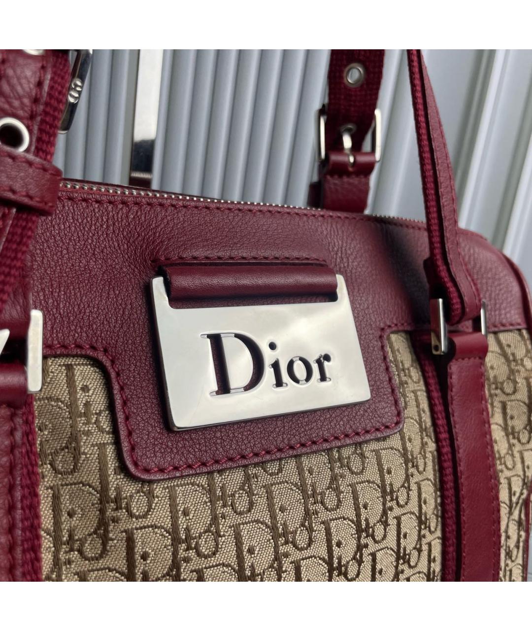 CHRISTIAN DIOR Красная кожаная сумка с короткими ручками, фото 5