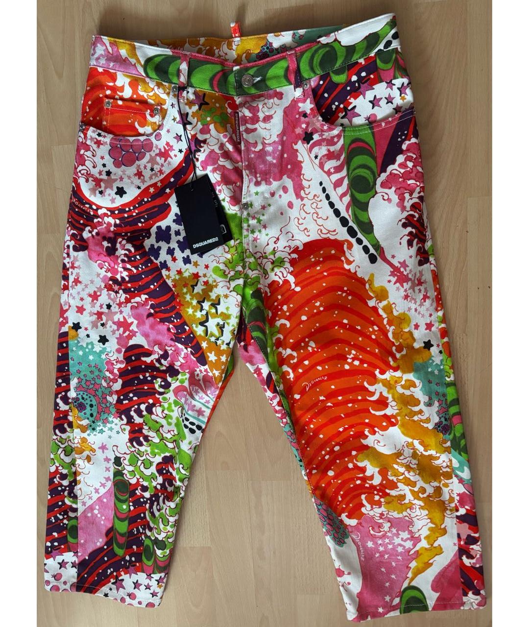 DSQUARED2 Мульти хлопко-эластановые прямые джинсы, фото 5