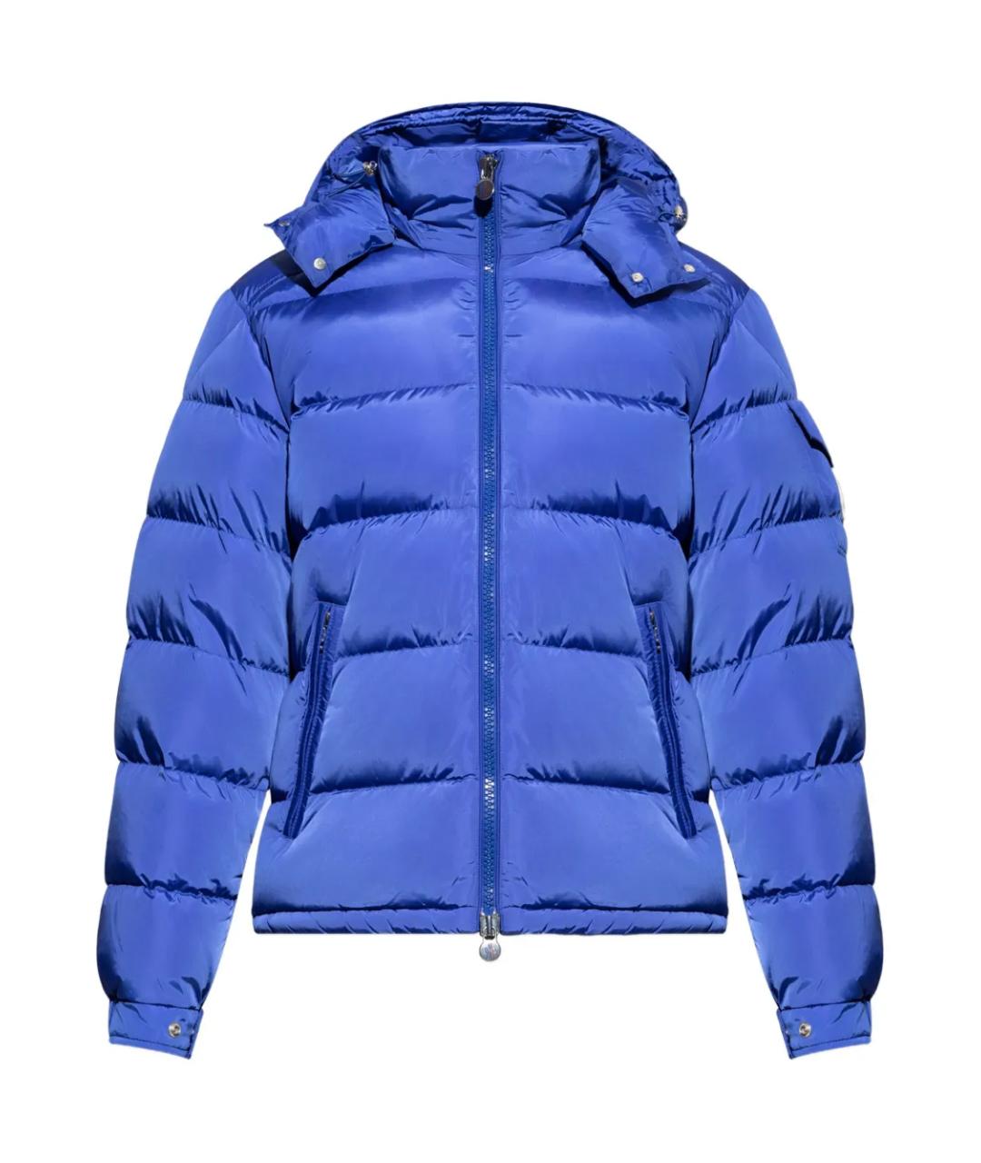 MONCLER Синий полиамидовый пуховик, фото 1