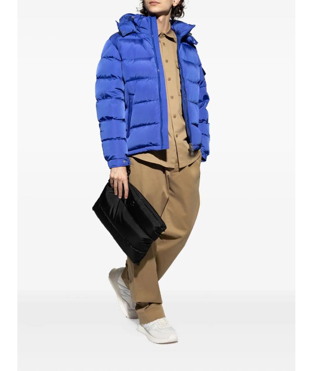 MONCLER Синий полиамидовый пуховик, фото 5