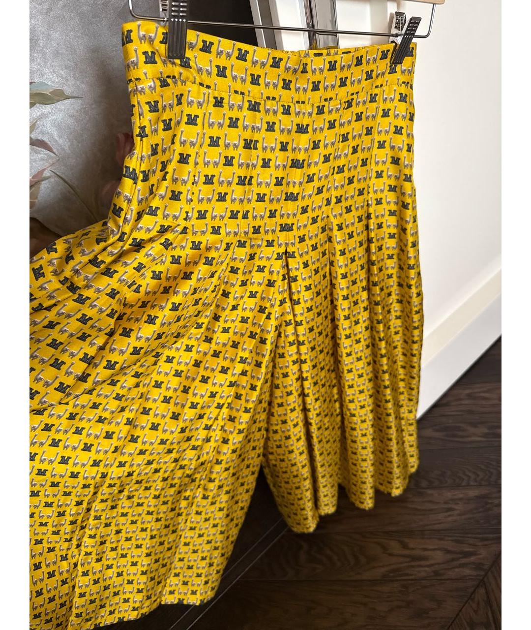 MAX MARA Желтые шелковые шорты, фото 3