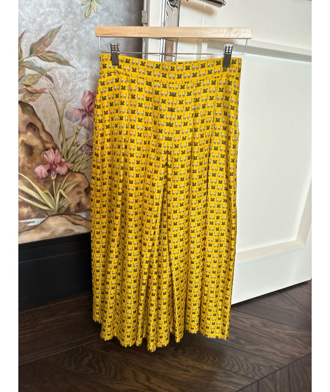 MAX MARA Желтые шелковые шорты, фото 4