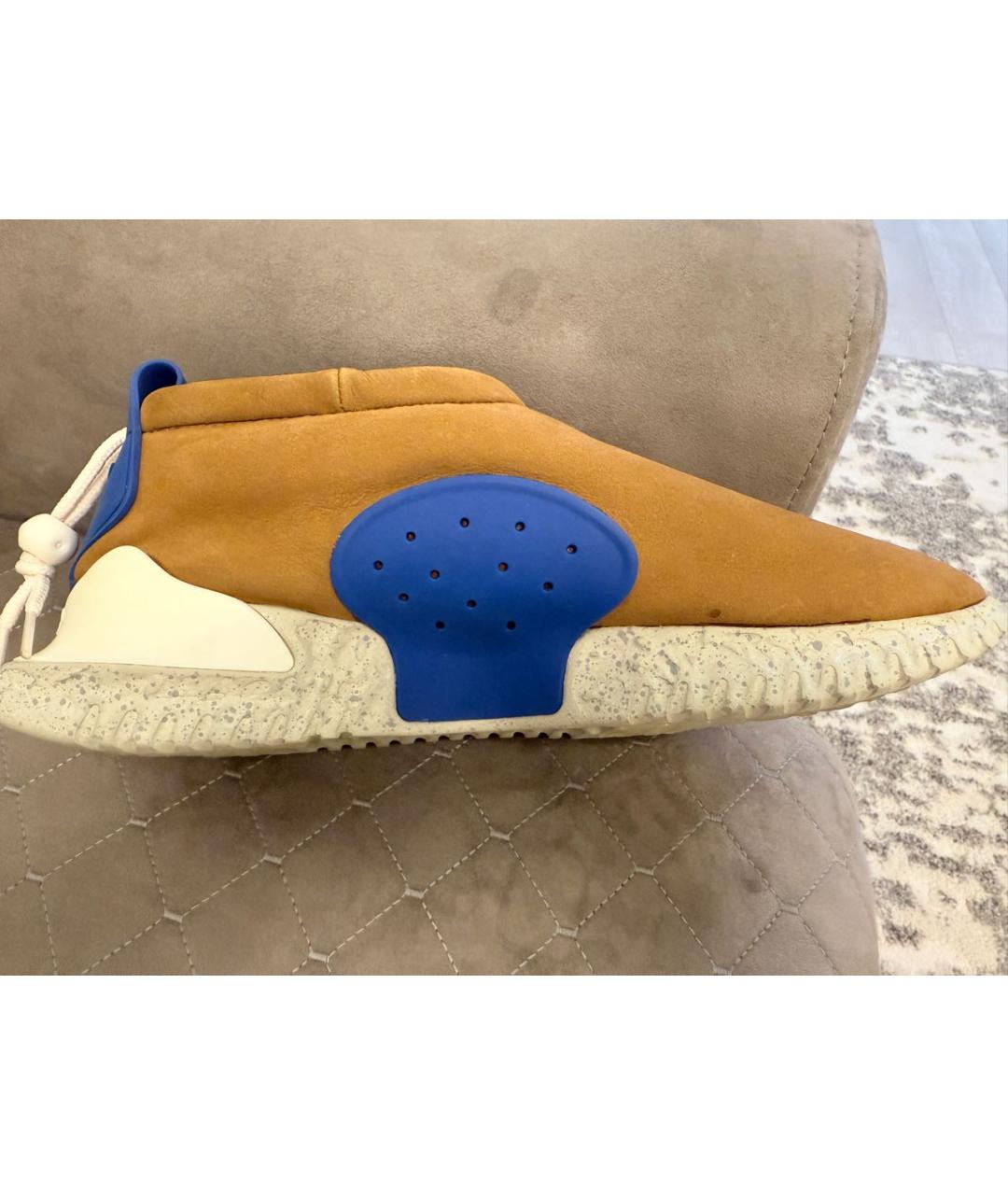 NIKE Горчичные замшевые высокие кроссовки / кеды, фото 5