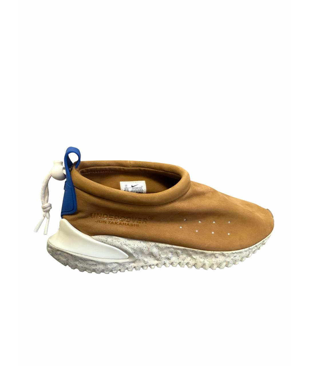 NIKE Горчичные замшевые высокие кроссовки / кеды, фото 1