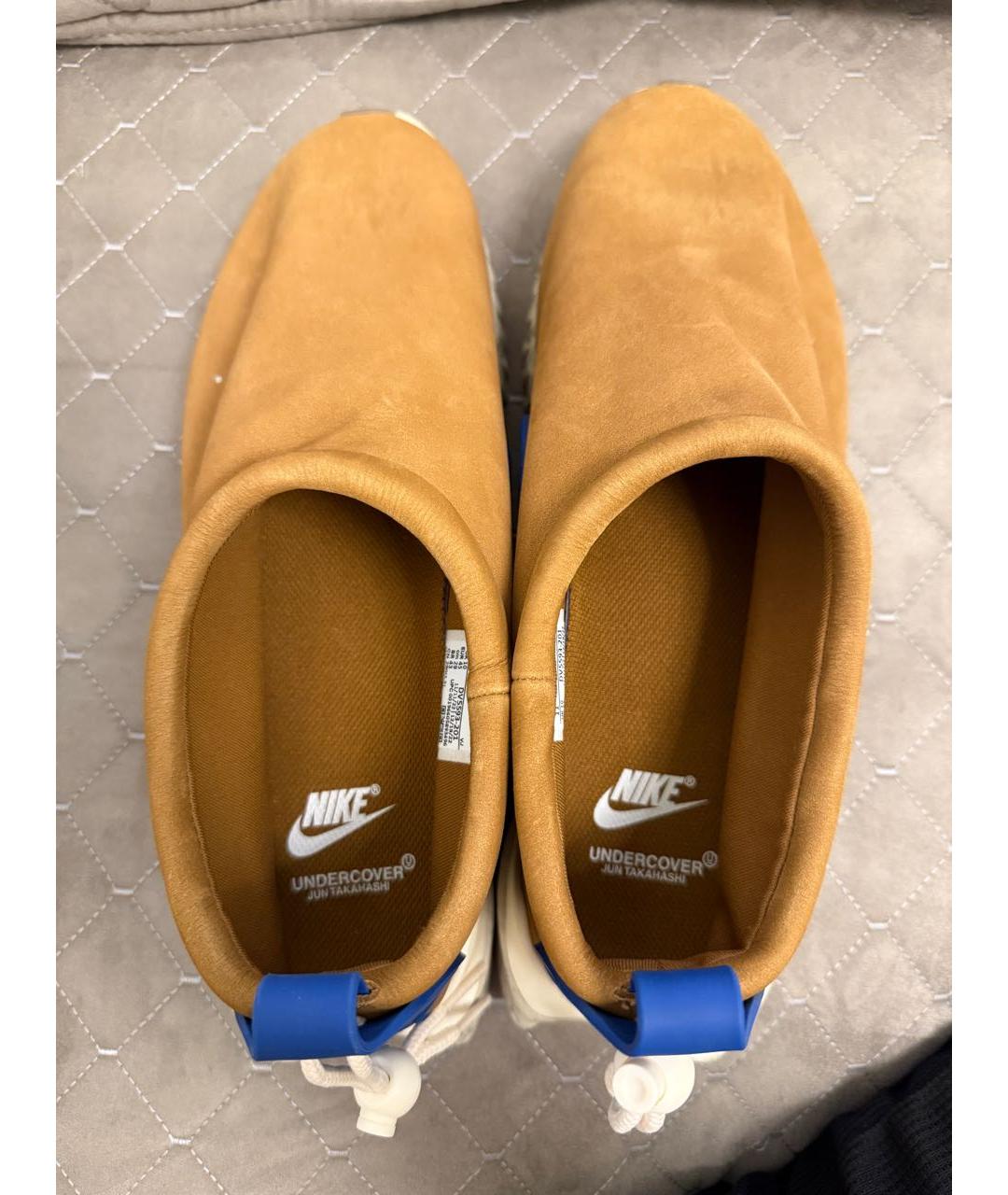 NIKE Горчичные замшевые высокие кроссовки / кеды, фото 2