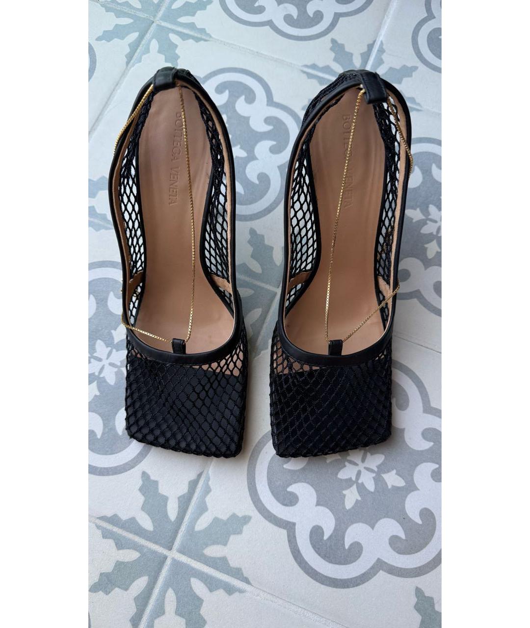 BOTTEGA VENETA Черные кожаные босоножки, фото 2