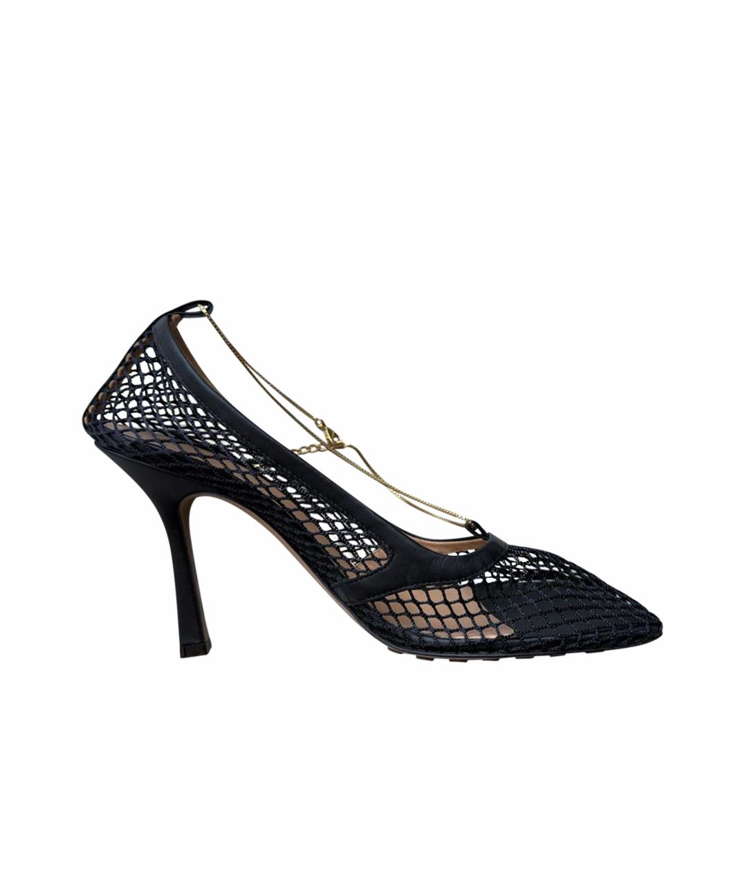 BOTTEGA VENETA Черные кожаные босоножки, фото 1