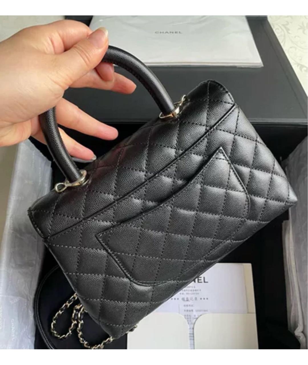 CHANEL Черная кожаная сумка через плечо, фото 3