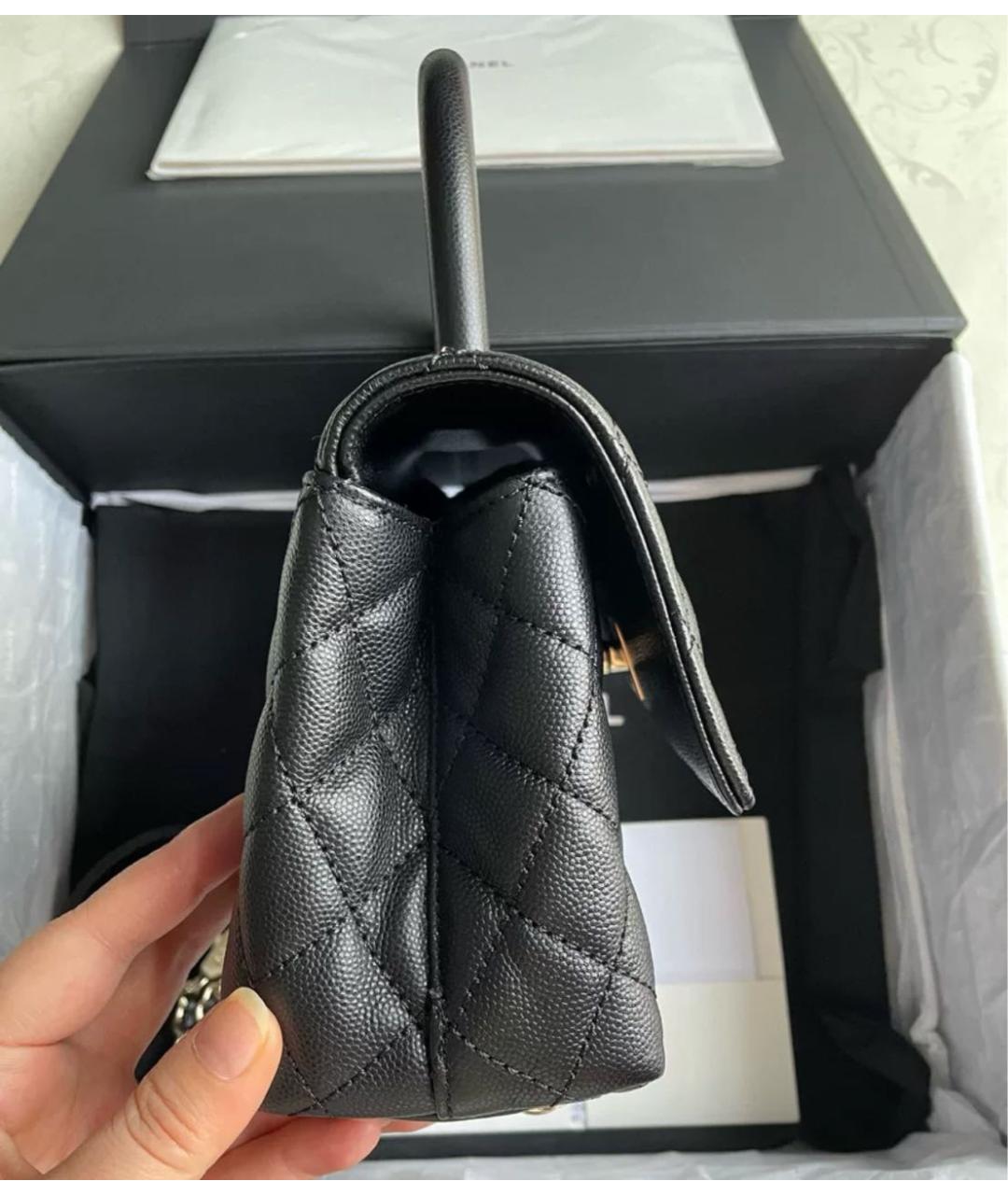 CHANEL Черная кожаная сумка через плечо, фото 4