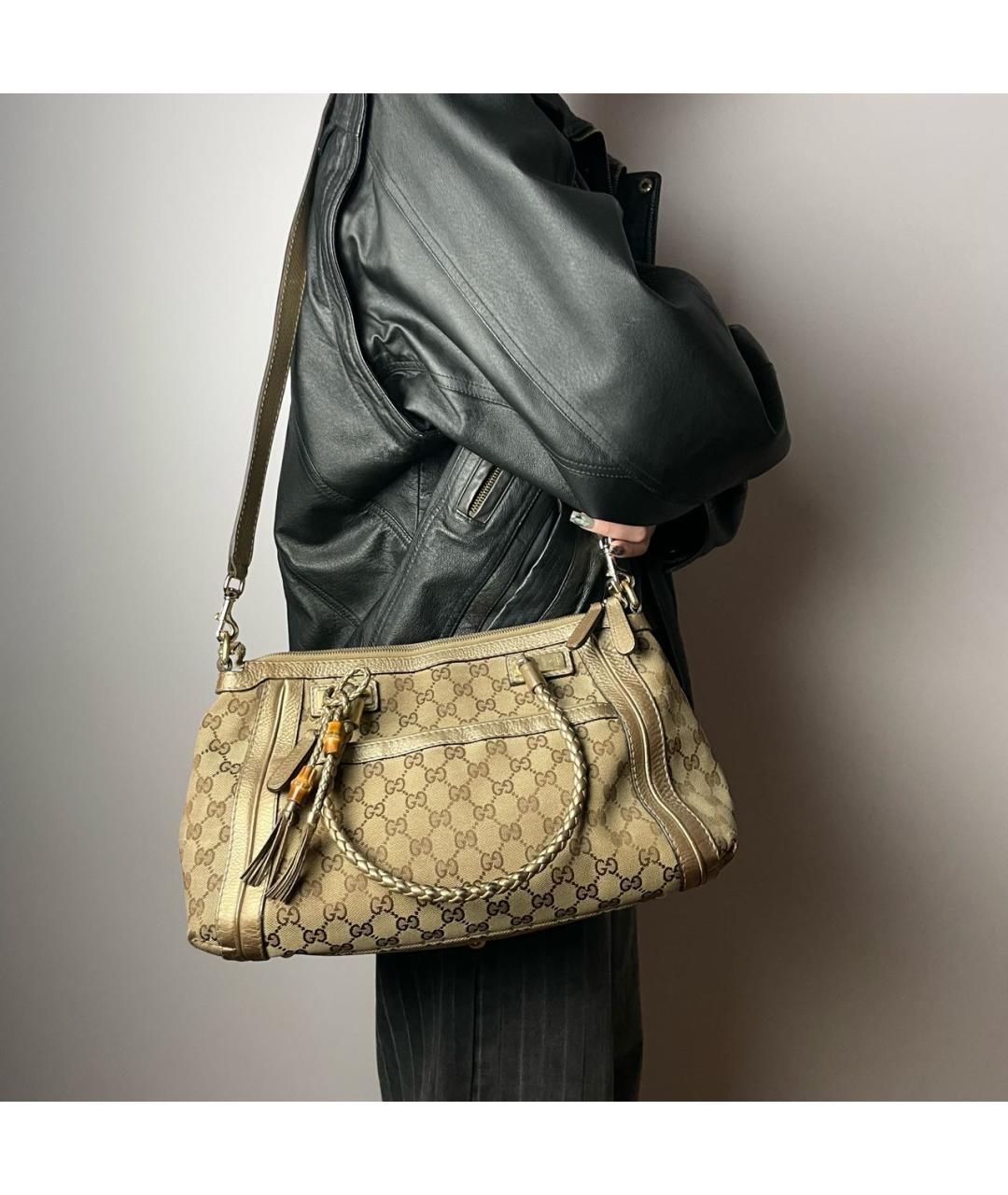 GUCCI Бежевая сумка с короткими ручками, фото 7