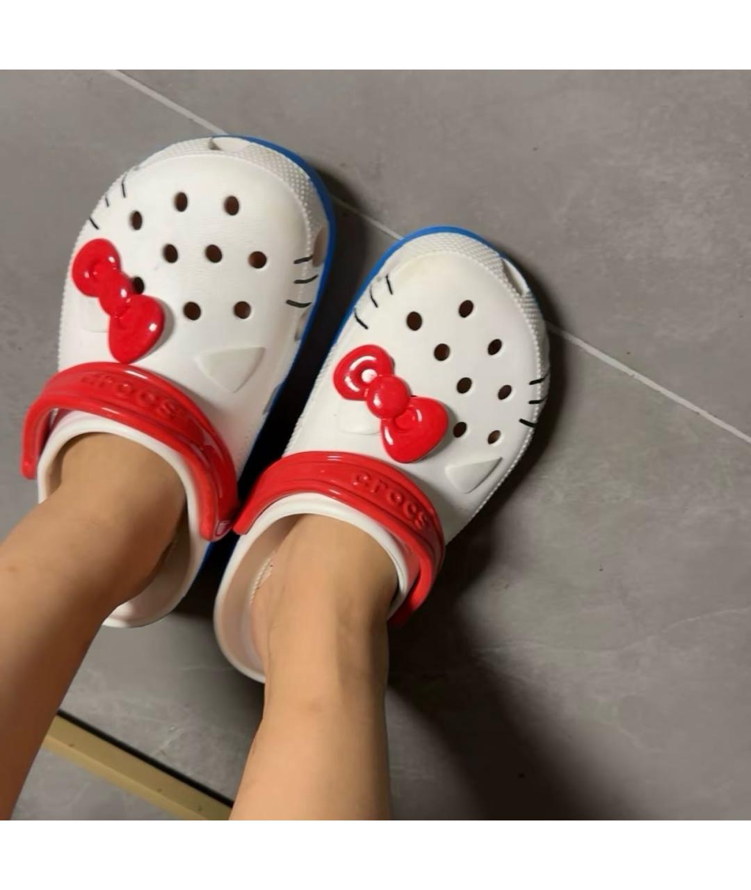 CROCS Белые резиновые сабо, фото 6