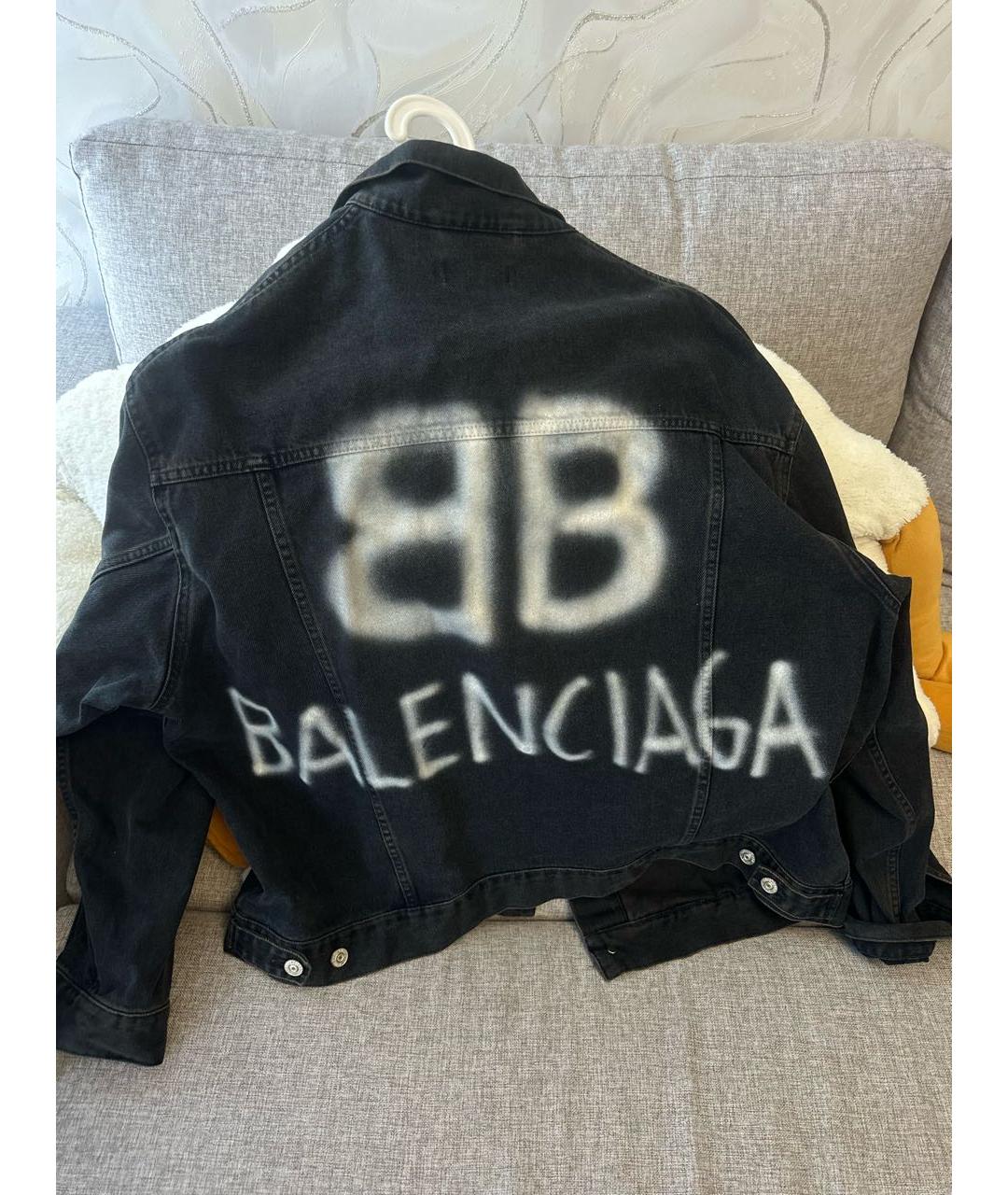 BALENCIAGA Антрацитовая деним куртка, фото 2