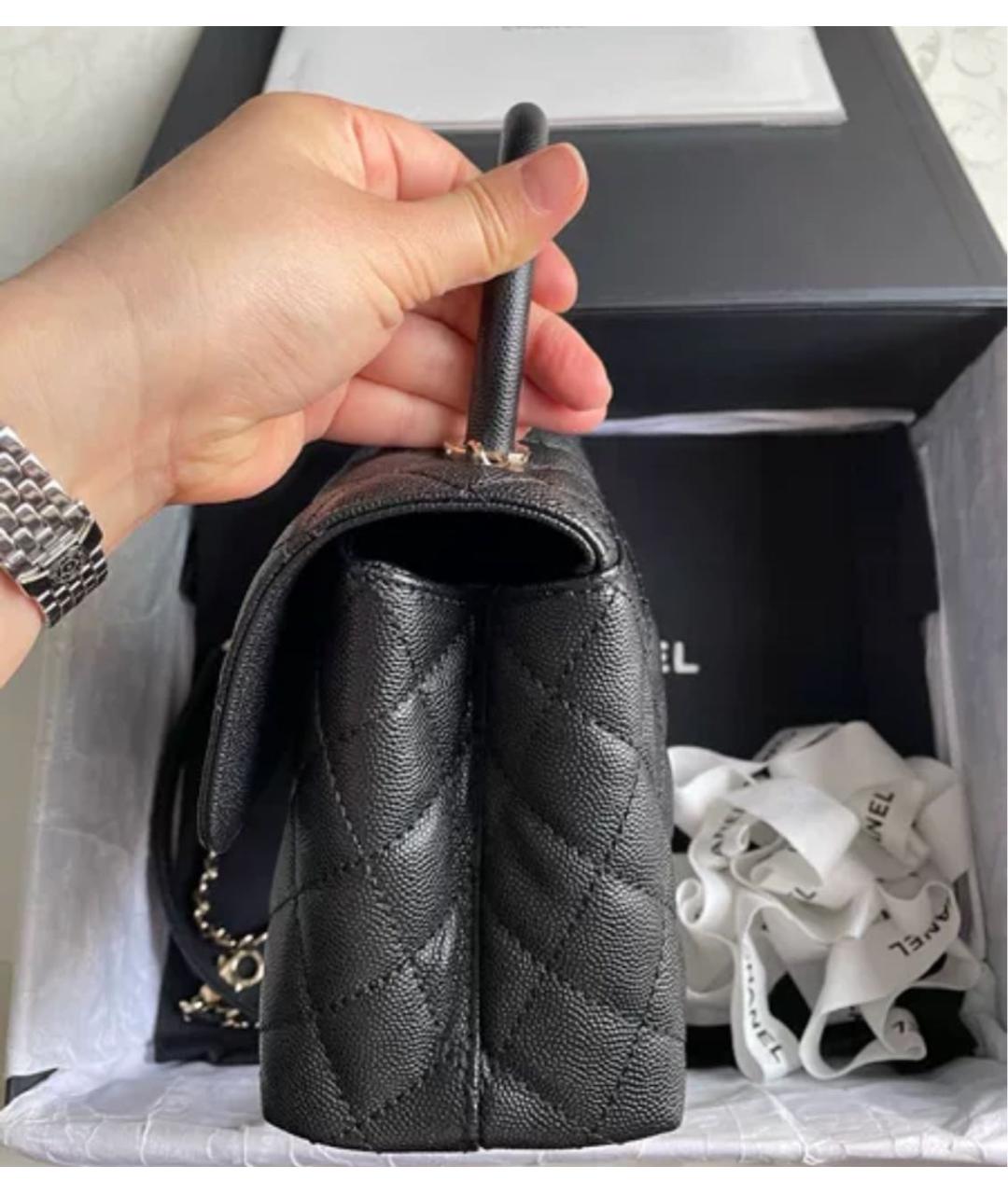 CHANEL Черная кожаная сумка через плечо, фото 4